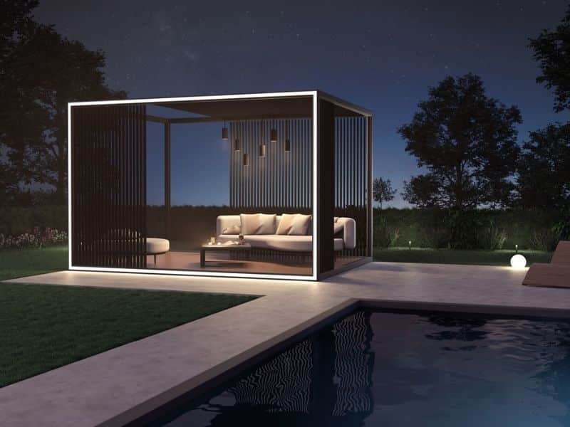 Pergola Sundaze by Aluvision - Nuit (GardenSKoncept, Luxembourg) Pergola Sundaze by Aluvision - Nuit (GardenSKoncept, Luxembourg)