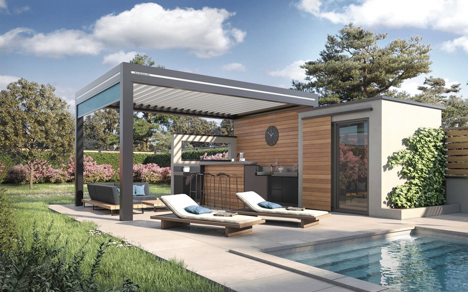 Des pergolas bioclimatiques à retrouver chez GardenSKoncept au Luxembourg